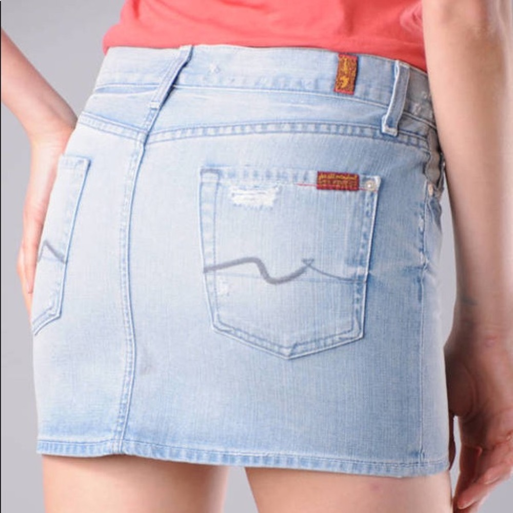 7 for All Mankind Roxanne Mini Denim Skirt 32